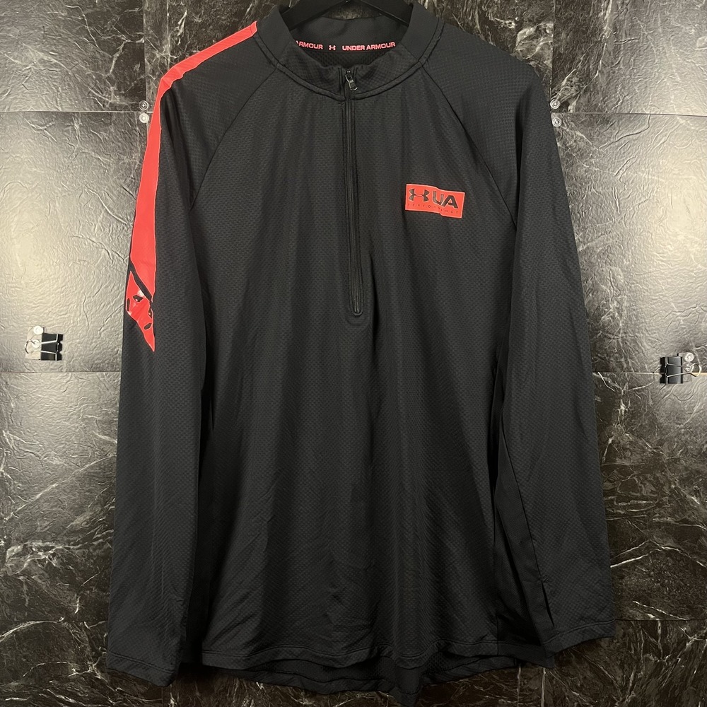 Under Armour Men's Black ColdGear Quarter Zip Running Jacket XL